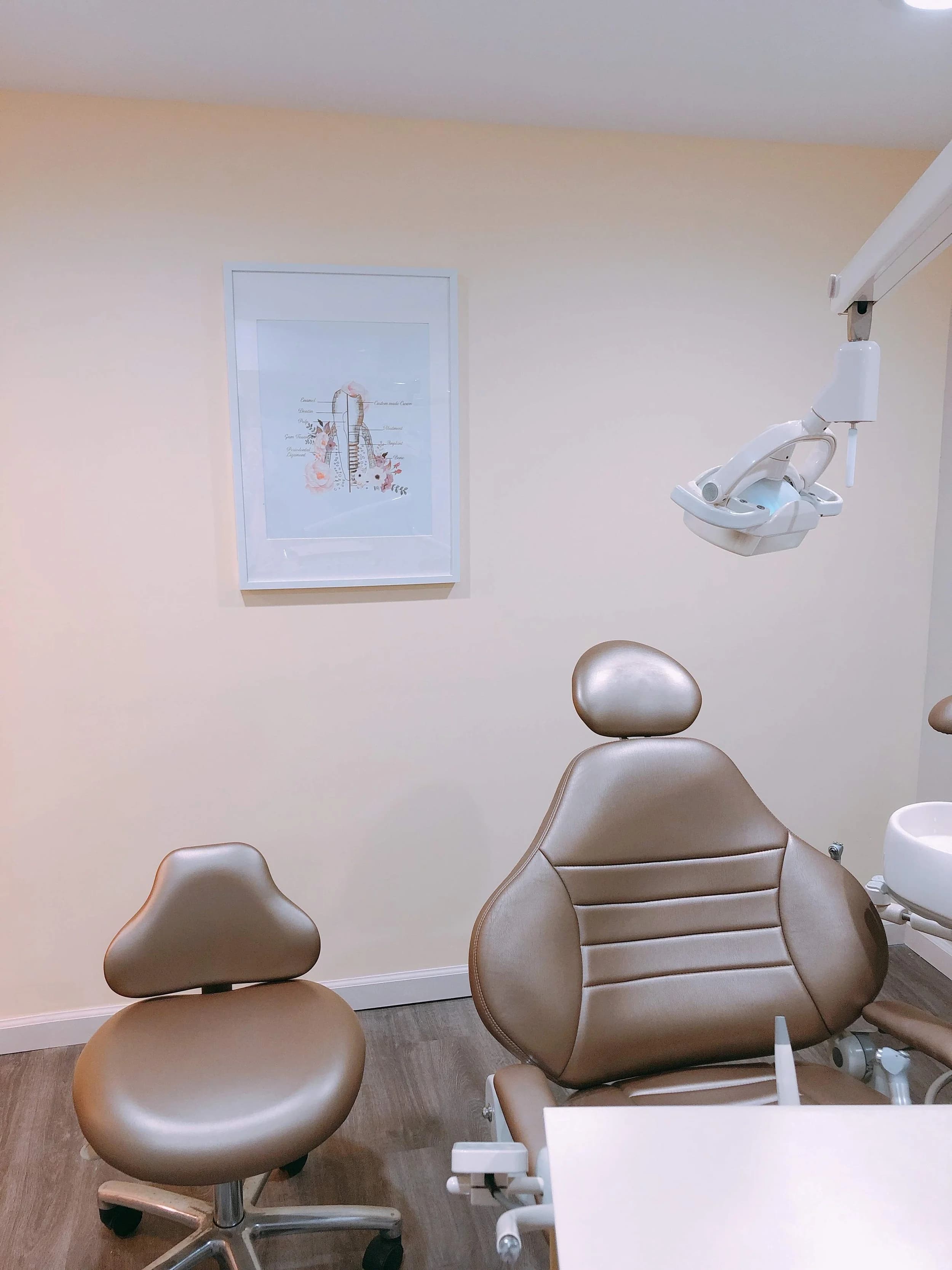 Bright and comfortable dental treatment room prepared for a patient visit at Sweet Tooth Dental Care.